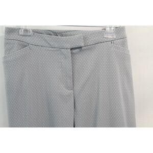 Lane Bryant Pants size18 Gray Polka Dot Stretch Mid Rise Pocket Straight Leg